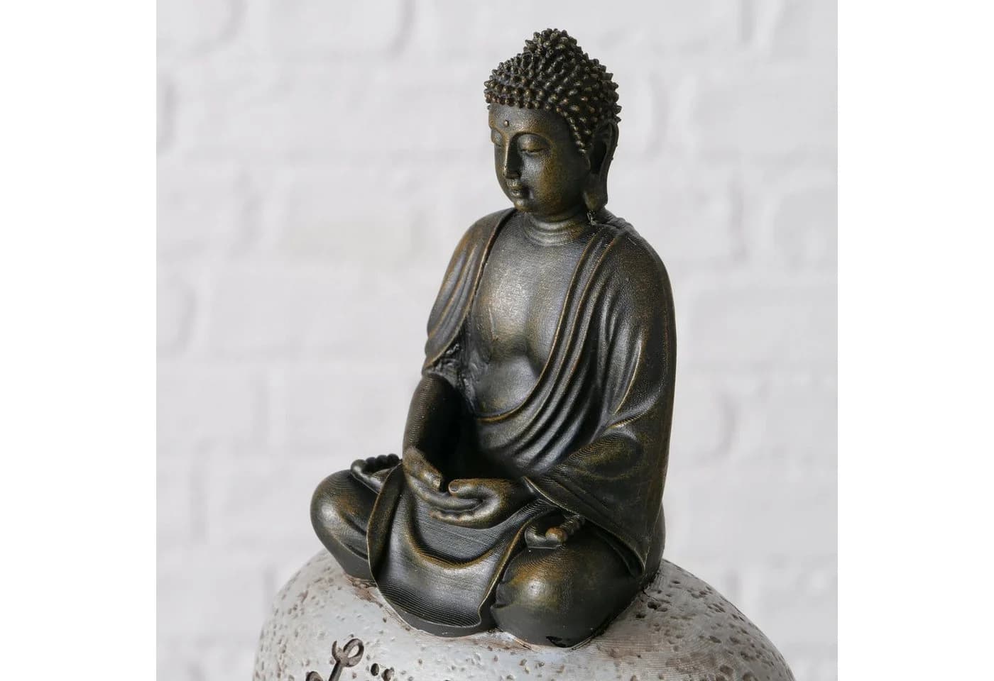 BOLTZE Zen-Buddha Deko-Set 2er mit Weisheiten Braun/Grau - Bild 3