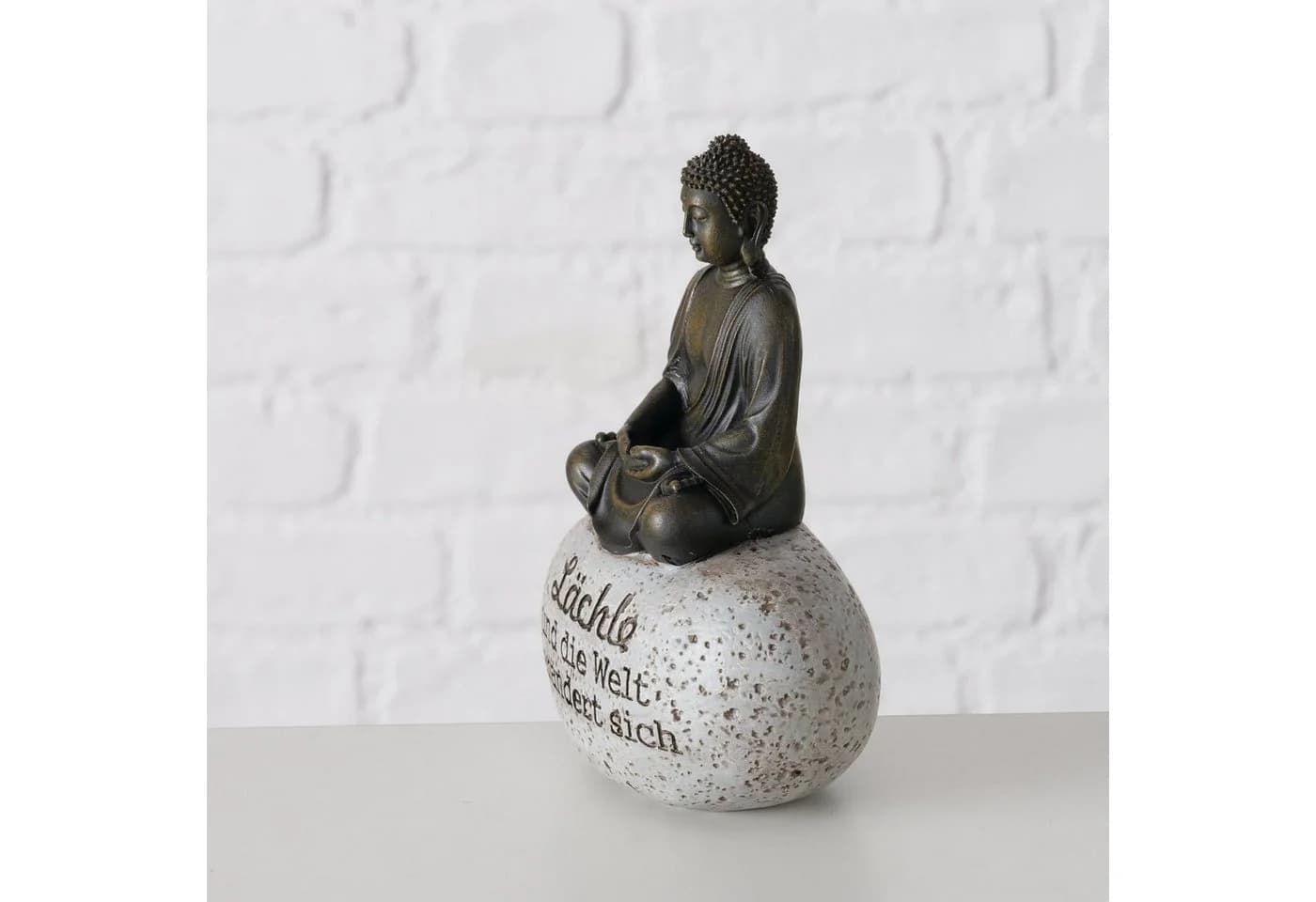 BOLTZE Zen-Buddha Deko-Set 2er mit Weisheiten Braun/Grau - Bild 4