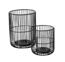BOLTZE Windlicht Cindy 2er Set Schwarz Skandinavisch Glas Metall Bild 2
