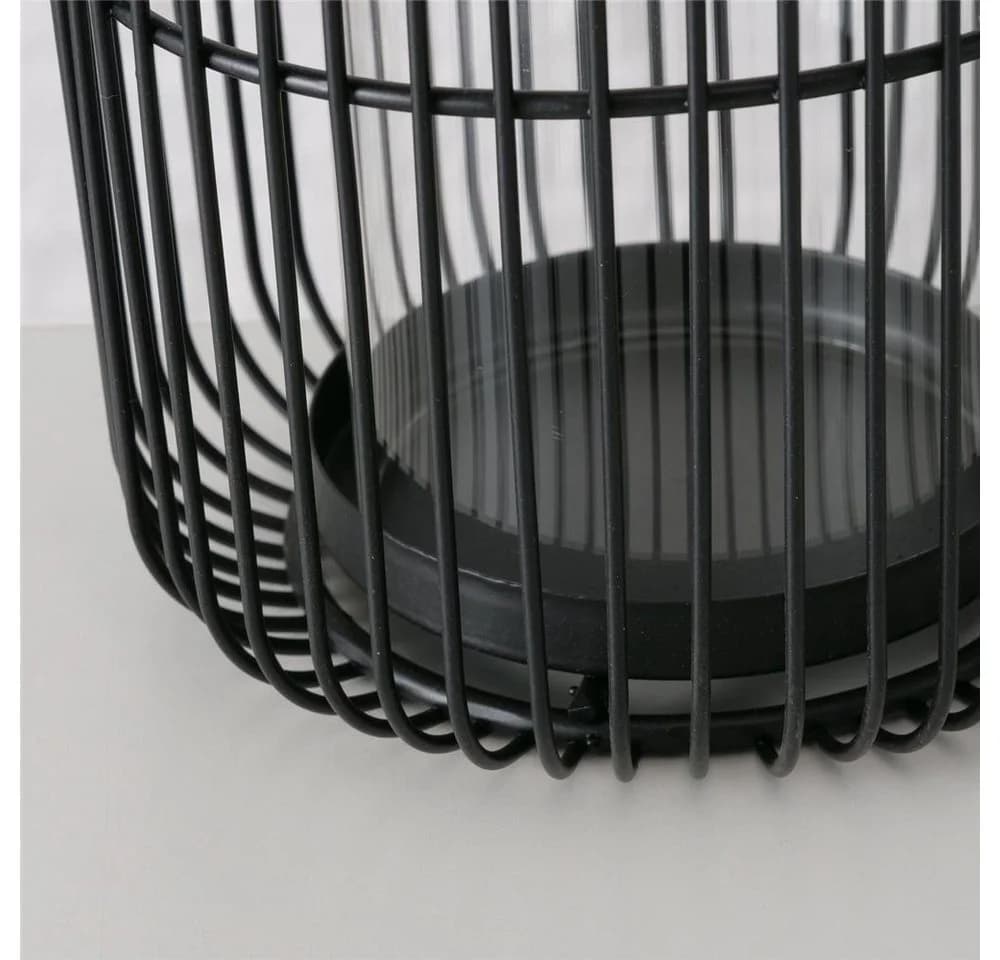 BOLTZE Windlicht Cindy 2er Set Schwarz Skandinavisch Glas Metall - Bild 3