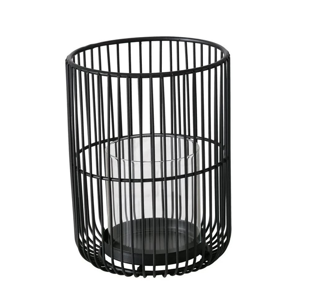 BOLTZE Windlicht Cindy 2er Set Schwarz Skandinavisch Glas Metall - Bild 5