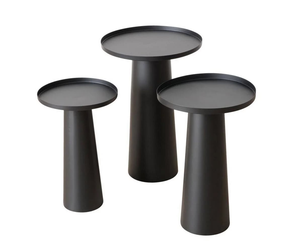 BOLTZE GRUPPE Beistelltisch JACKY 3er-Set Metall Schwarz Matt - Bild 2