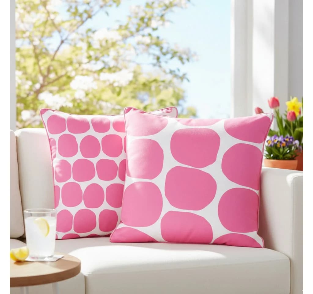 BOLTZE Dekokissen Bliss Geo Pink Weiss 2er Set - Bild 2