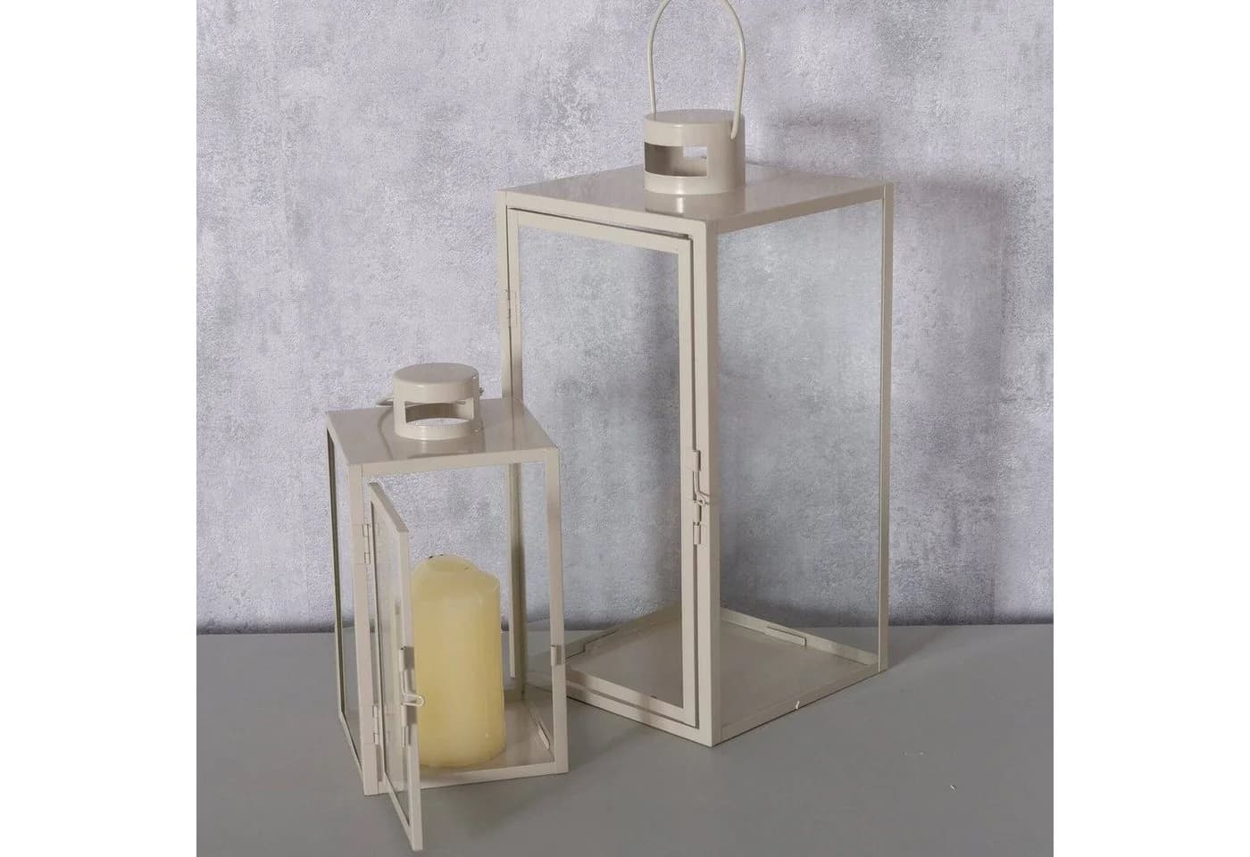 BOLTZE GRUPPE GmbH Kerzenlaterne ARANIA Metall Beige 2er-Set