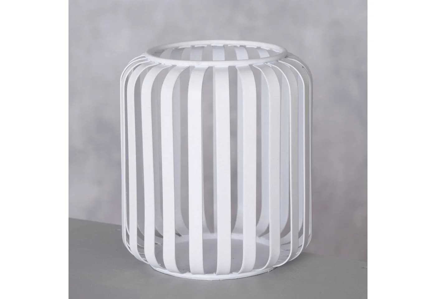 BOLTZE Windlicht Viki Weiss Metall 12 cm