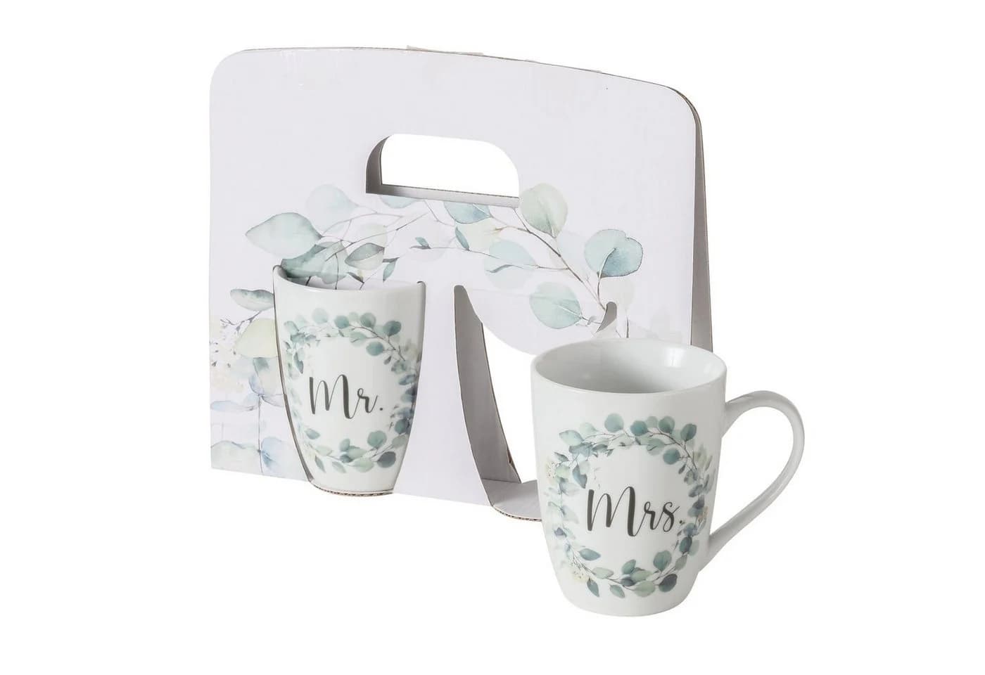 BOLTZE Becher-Set "Mr. & Mrs." Porzellan Weiß/Grün/Schwarz - Bild 2