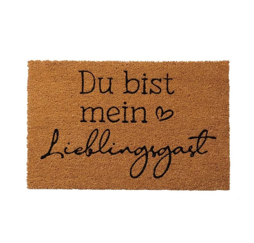 BOLTZE Fußmatte Kokos 60x40 cm Aufschrift Du bist mein Lieblingsgast