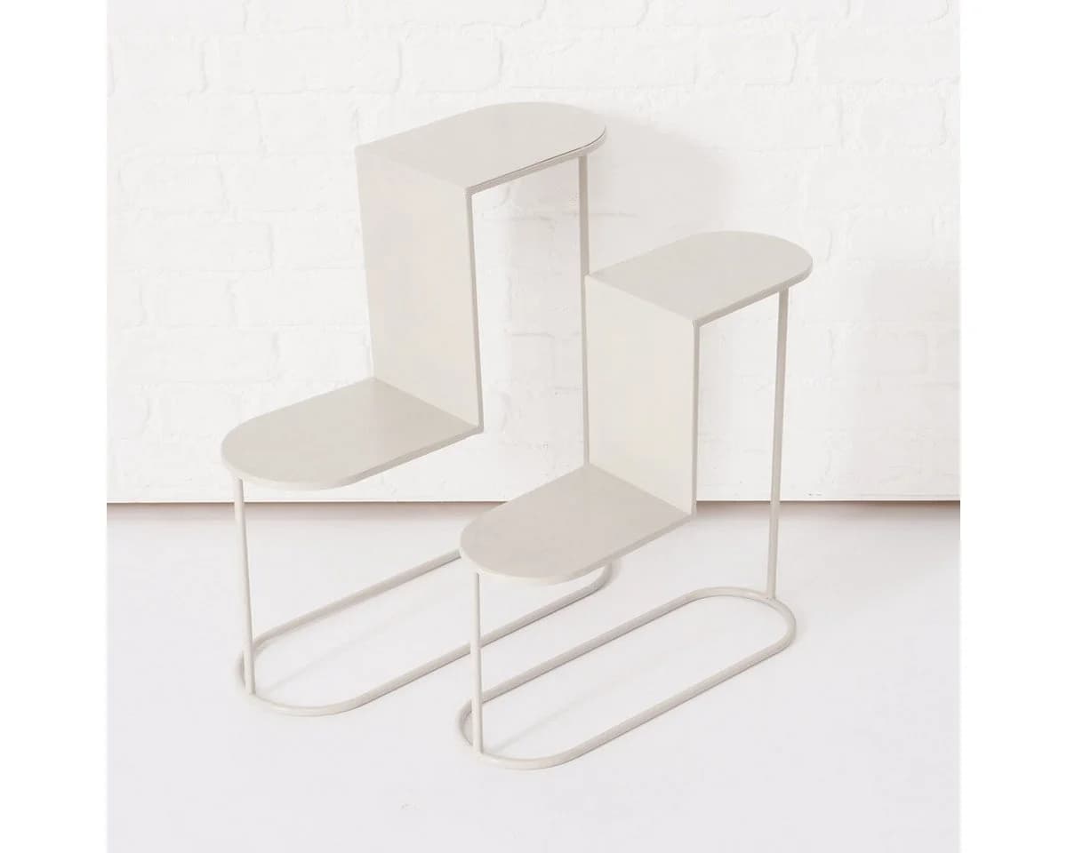 BOLTZE GRUPPE GmbH Blumenständer PLUTO Beige Metall 2er-Set