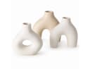 Boltze Home Vase Weiß Beige Keramik Rund Bild 2