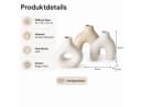 Boltze Home Vase Weiß Beige Keramik Rund Bild 5