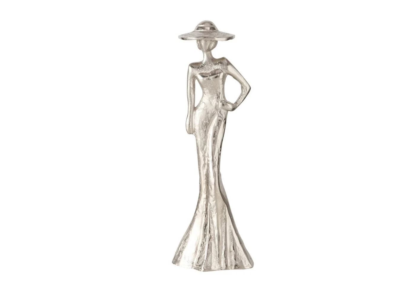 MF Dekofigur Lady Tatjana Elegante Aluminium Figur Silber