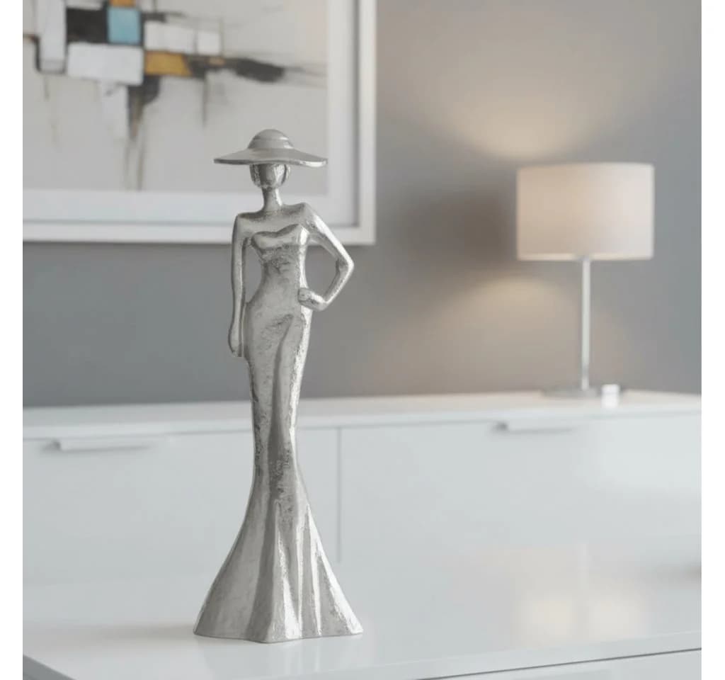 MF Dekofigur Lady Tatjana Elegante Aluminium Figur Silber - Bild 2