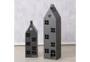 BOLTZE Kerzenlaterne Alba Haus 2er Set Schwarz Metall Bild 1