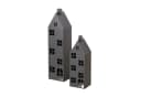 BOLTZE Kerzenlaterne Alba Haus 2er Set Schwarz Metall Bild 2