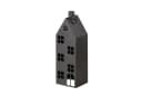 BOLTZE Kerzenlaterne Alba Haus 2er Set Schwarz Metall Bild 3