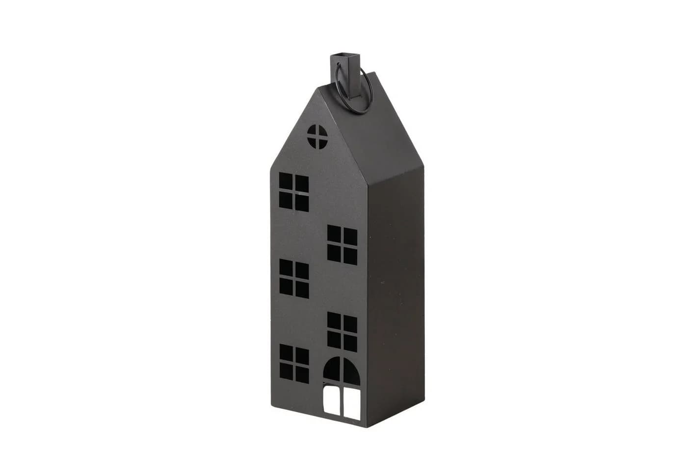 BOLTZE Kerzenlaterne Alba Haus 2er Set Schwarz Metall - Bild 3