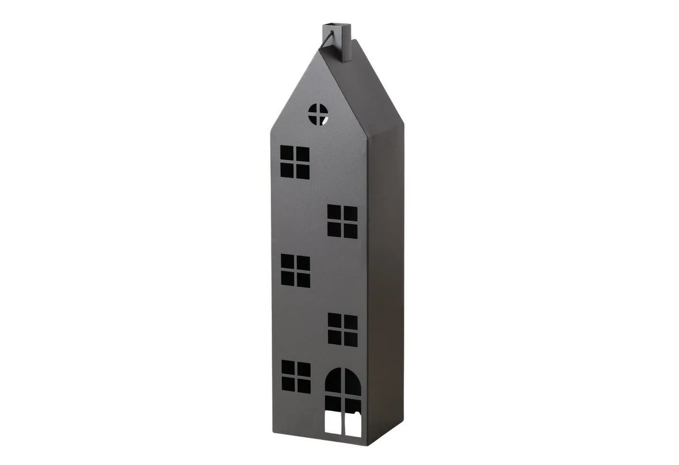BOLTZE Kerzenlaterne Alba Haus 2er Set Schwarz Metall - Bild 4
