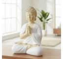 MF Buddhafigur Samudra Weiß Beige 50cm Bild 2