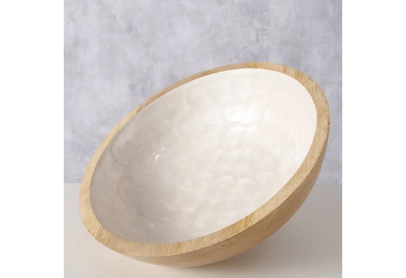 BOLTZE Schale Shella Mangoholz Cremeweiß 23cm