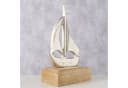 Boltze Dekoaufsteller Boot Shippy Aluminium Mangoholz Maritim Silber Bild 3