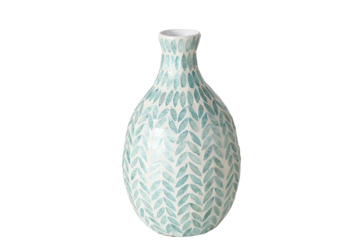 BOLTZE Dekovase Mosaikvase Livas Blau/Cremeweiß Capizmuschel - Bild 2
