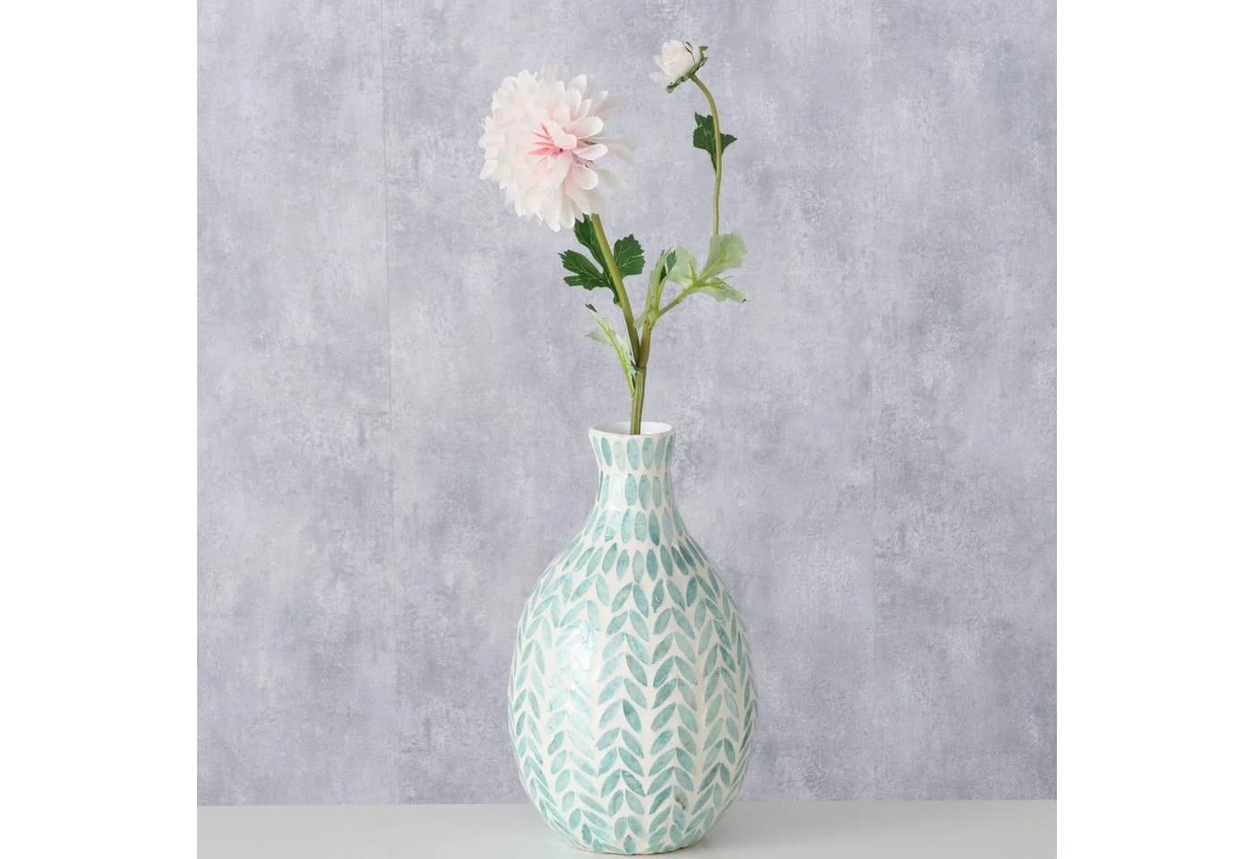 BOLTZE Dekovase Mosaikvase Livas Blau/Cremeweiß Capizmuschel - Bild 4