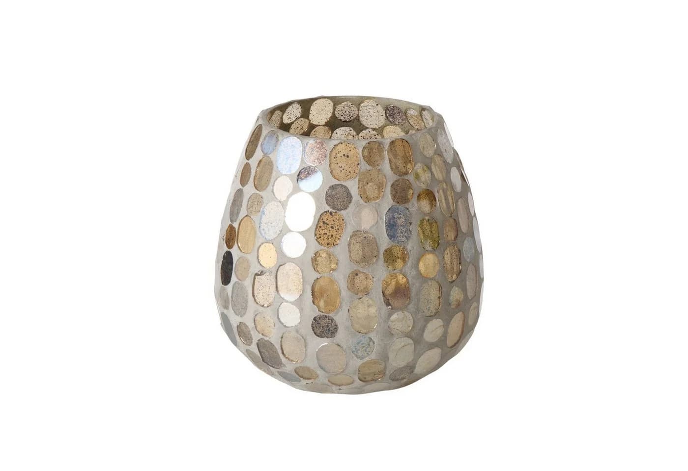 BOLTZE Windlicht Kemis Mosaik Glas Beige Braun - Bild 2