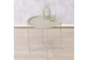 BOLTZE Tabletttisch Beistelltisch Metall Beige Bild 1