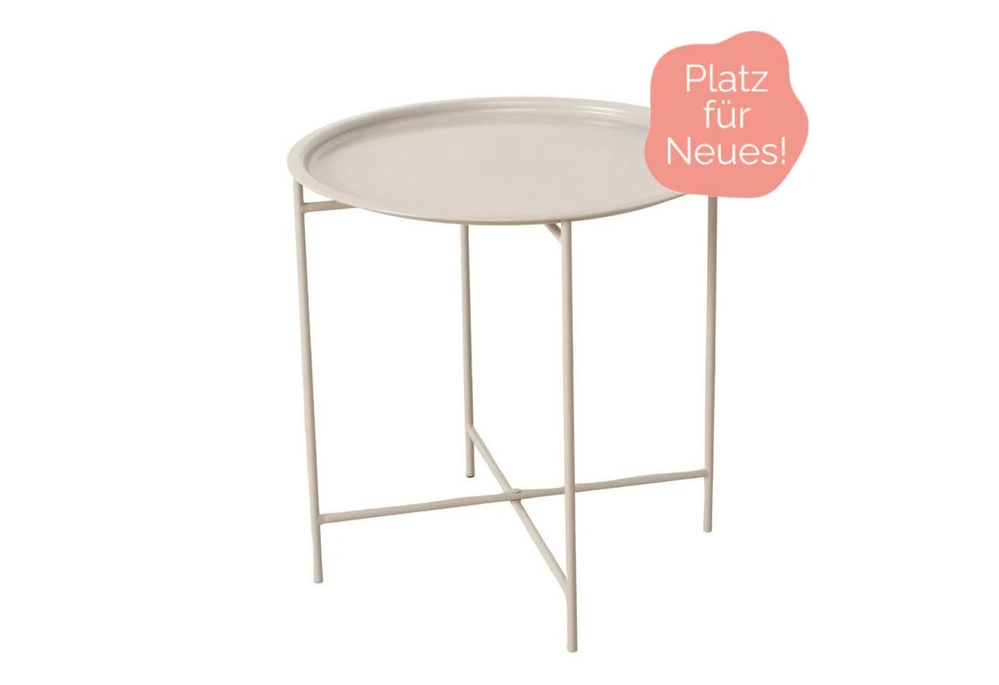 BOLTZE Tabletttisch Beistelltisch Metall Beige - Bild 2