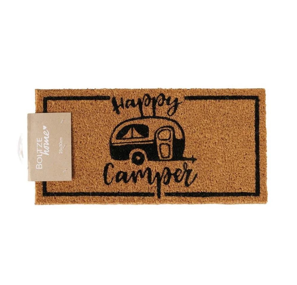 BOLTZE Fußmatte Happy Camper Kokos Schwarz 50x25cm - Bild 2