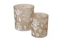 BOLTZE GRUPPE Windlicht FARAH Beige Weiß Glas Bild 3