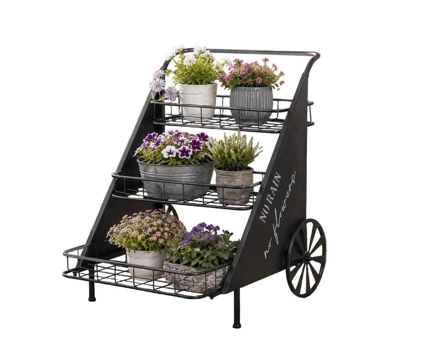 MF Blumentisch Blumentreppe Bayou aus Metall in Schwarz für Garten und Terrasse - Bild 2