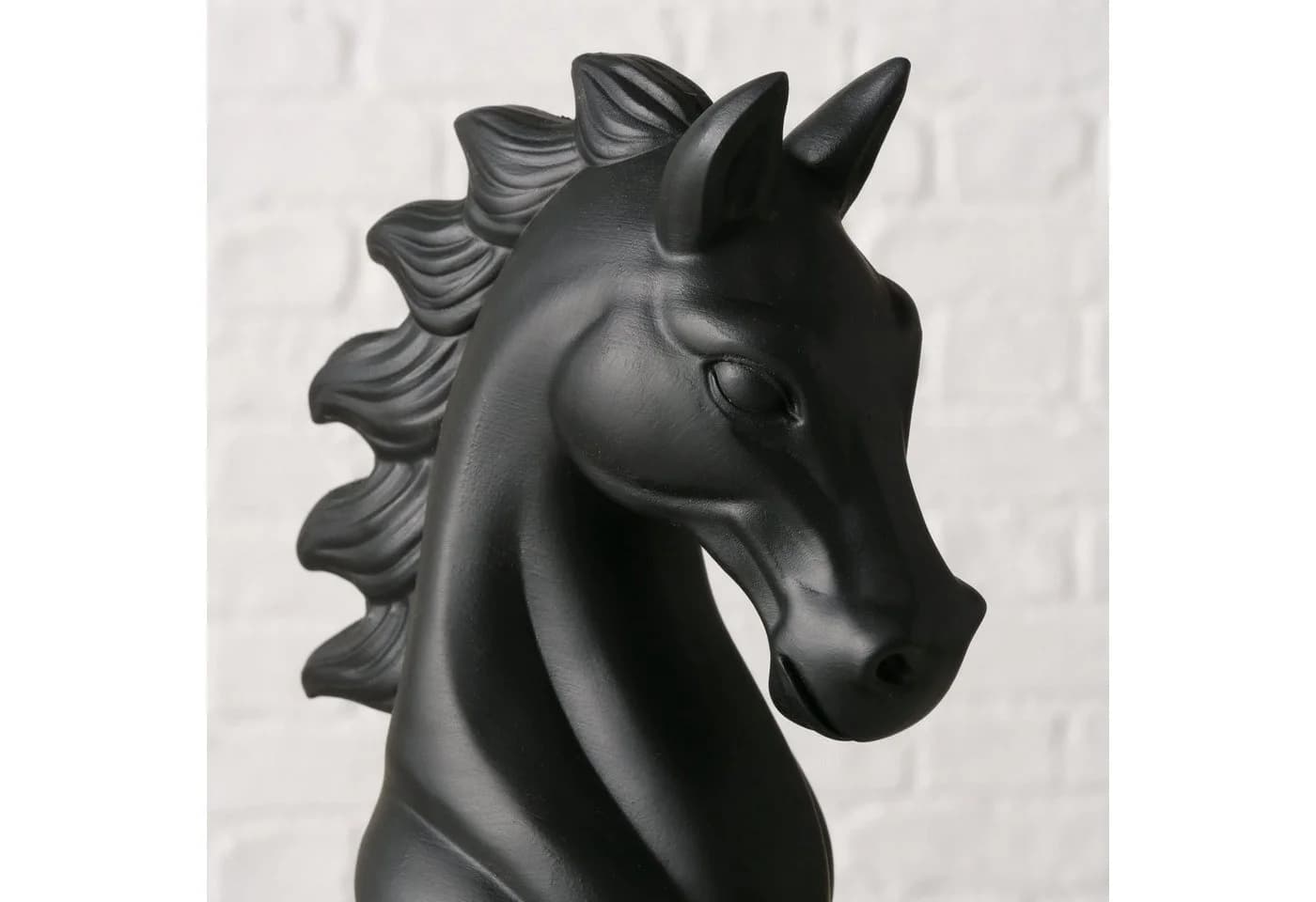 BOLTZE Dekofigur Schachfigur Springer Schwarz - Bild 3