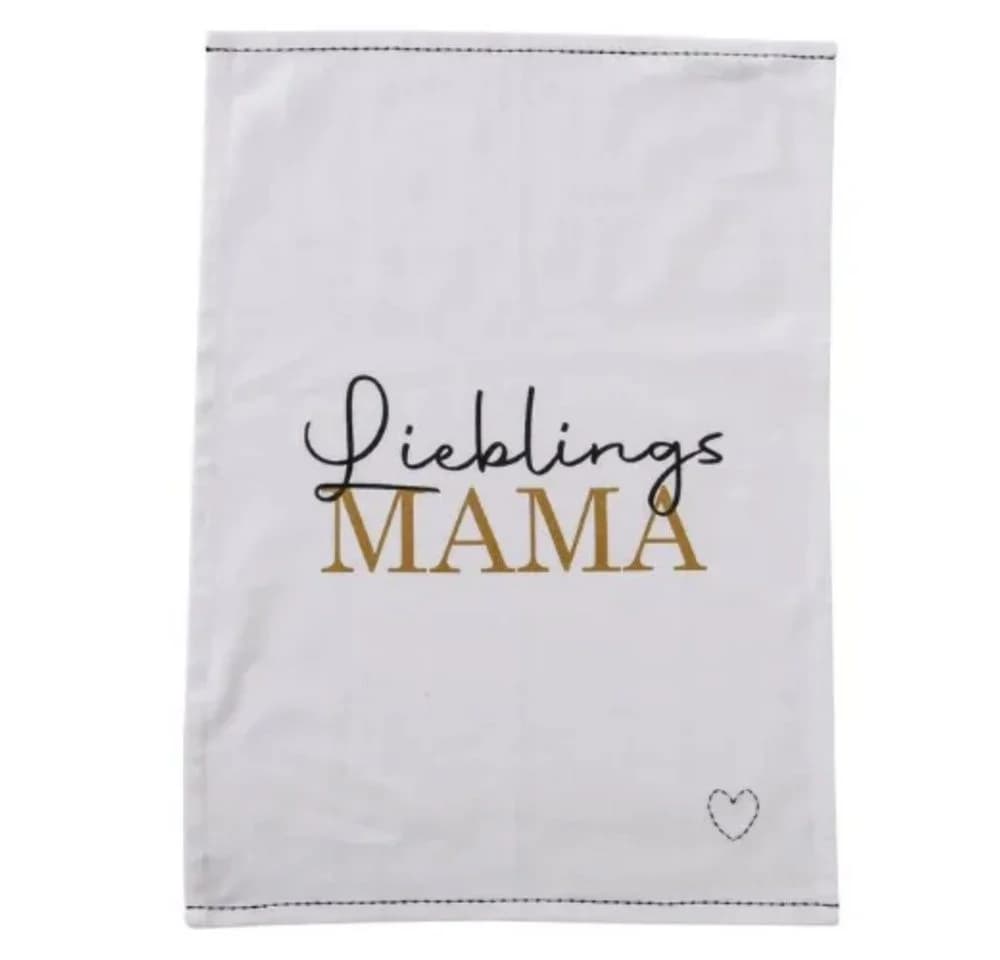 BOLTZE Geschirrtuch "Lieblings Mama" Weiß/Schwarz Baumwolle