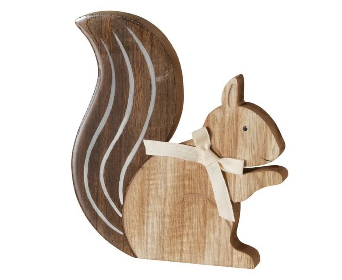 BOLTZE Dekofigur Eichhörnchen aus Holz Braun - Bild 2