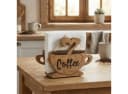 BOLTZE Serviettenhalter Coffee Mangoholz Kaffeetassen-Form Bild 1