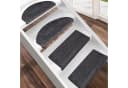 Floordirekt Stufenmatte Sundae Velours Anthrazit Halbrund Bild 1