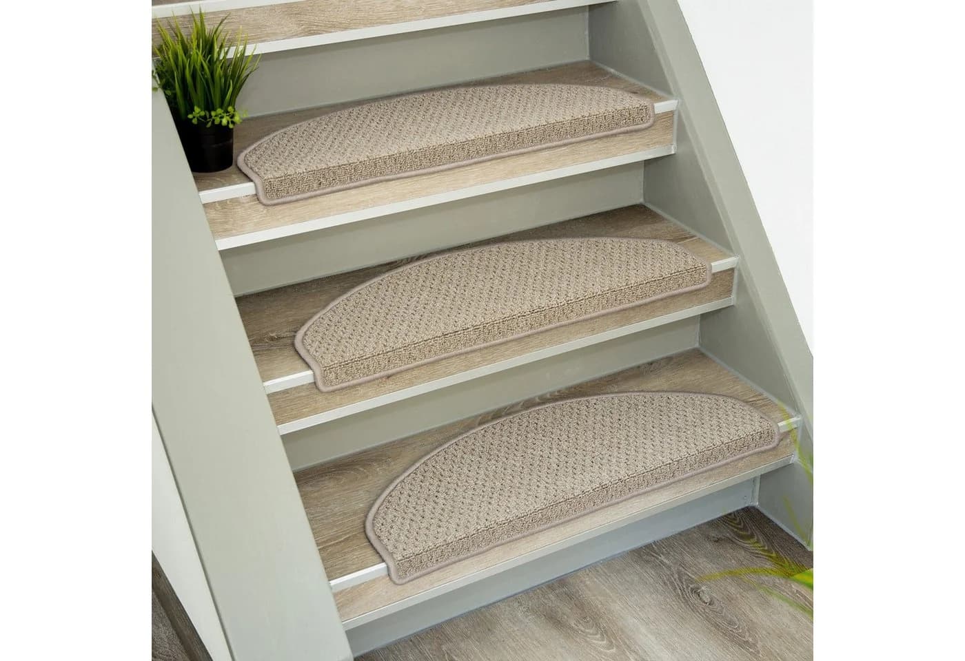 casa pura Stufenmatte Baleno Beige Bouclé Treppenschutz