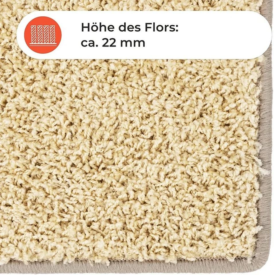 Karat Bettvorleger Barcelona Shaggy Beige Polypropylen - Bild 3