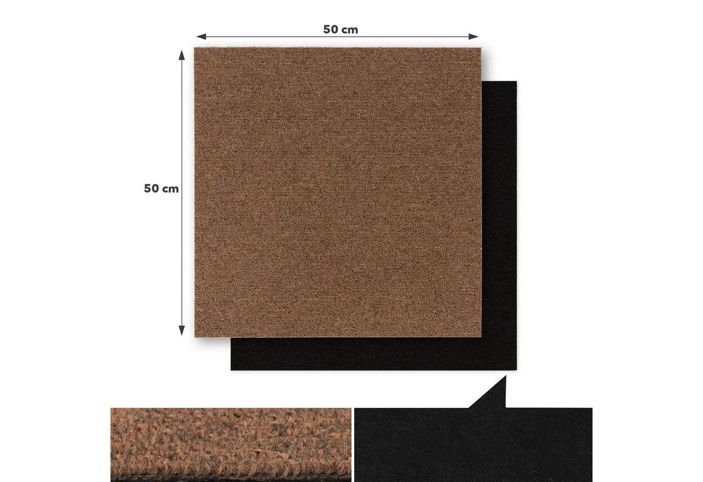 Karat Teppichfliese Moscow Beige Selbstliegend 50x50 cm - Bild 3