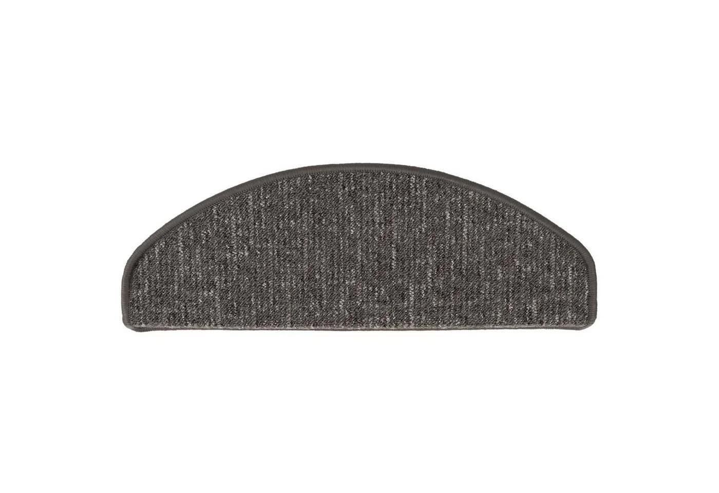Karat Stufenmatte Alto – strapazierfähiges Treppenschutz-Set, mit Klebestreifen & Winkel, Halbrund, rutschfest mit Ausfransschutz, Made in Germany, Anthrazit - Bild 3