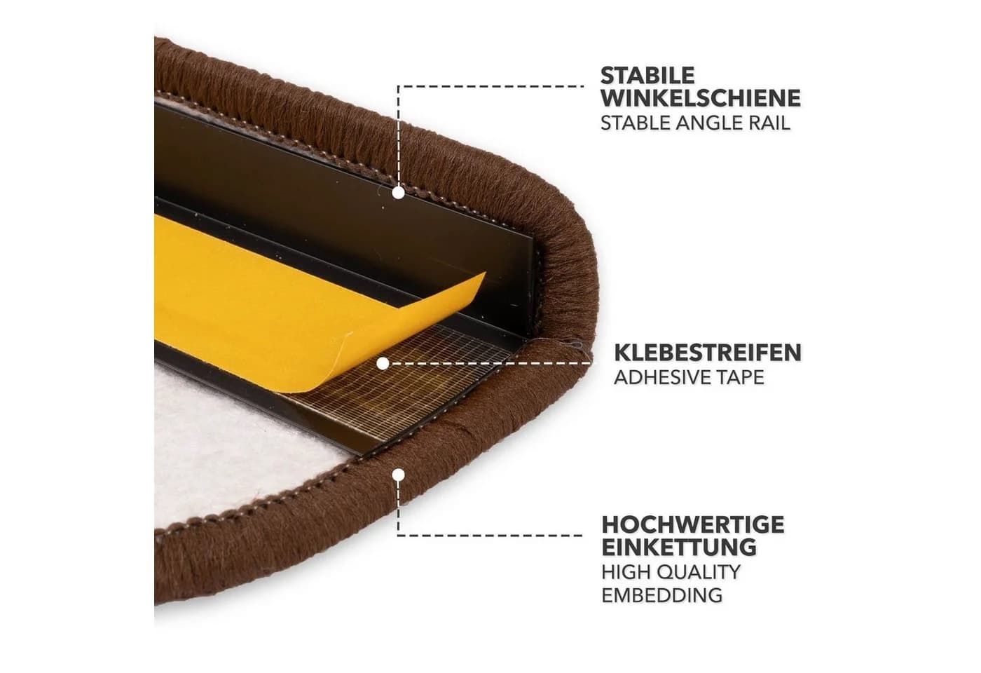 Karat Stufenmatte Alto Halbrund Braun - Bild 4