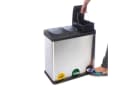 Floordirekt Mülleimer Brandon 54L Edelstahl Trennsystem 3 Fächer Silber Bild 5
