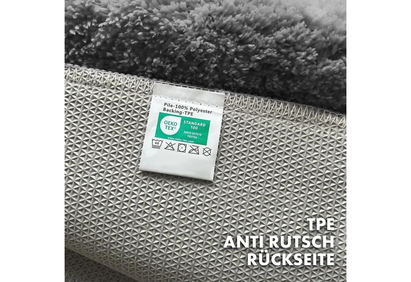 Floordirekt Badematte Sky Hochflor Grau Rutschhemmend - Bild 4