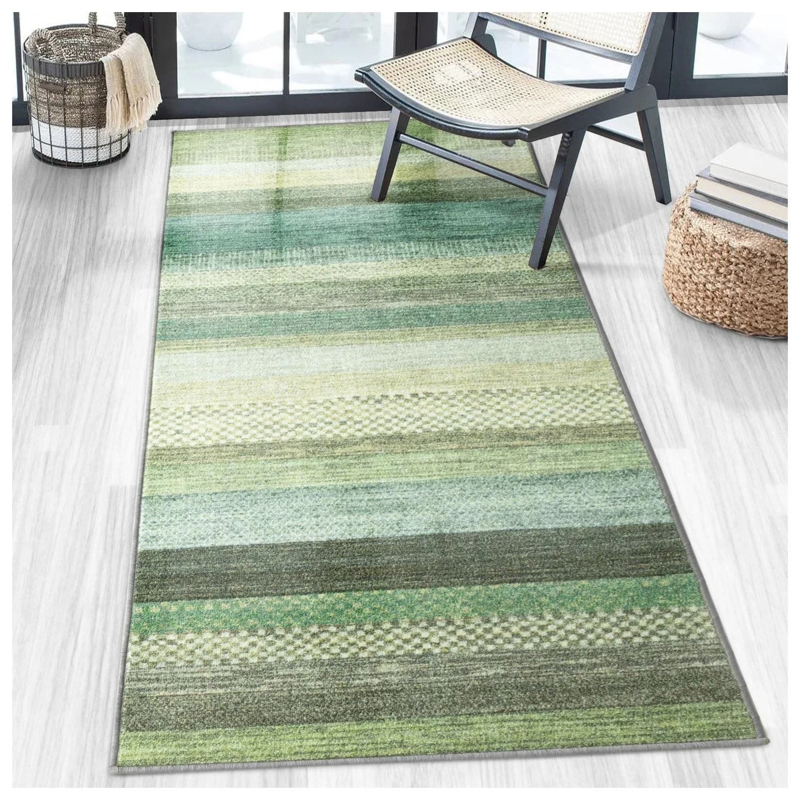Floordirekt Teppichläufer Naxos Grün-Blau