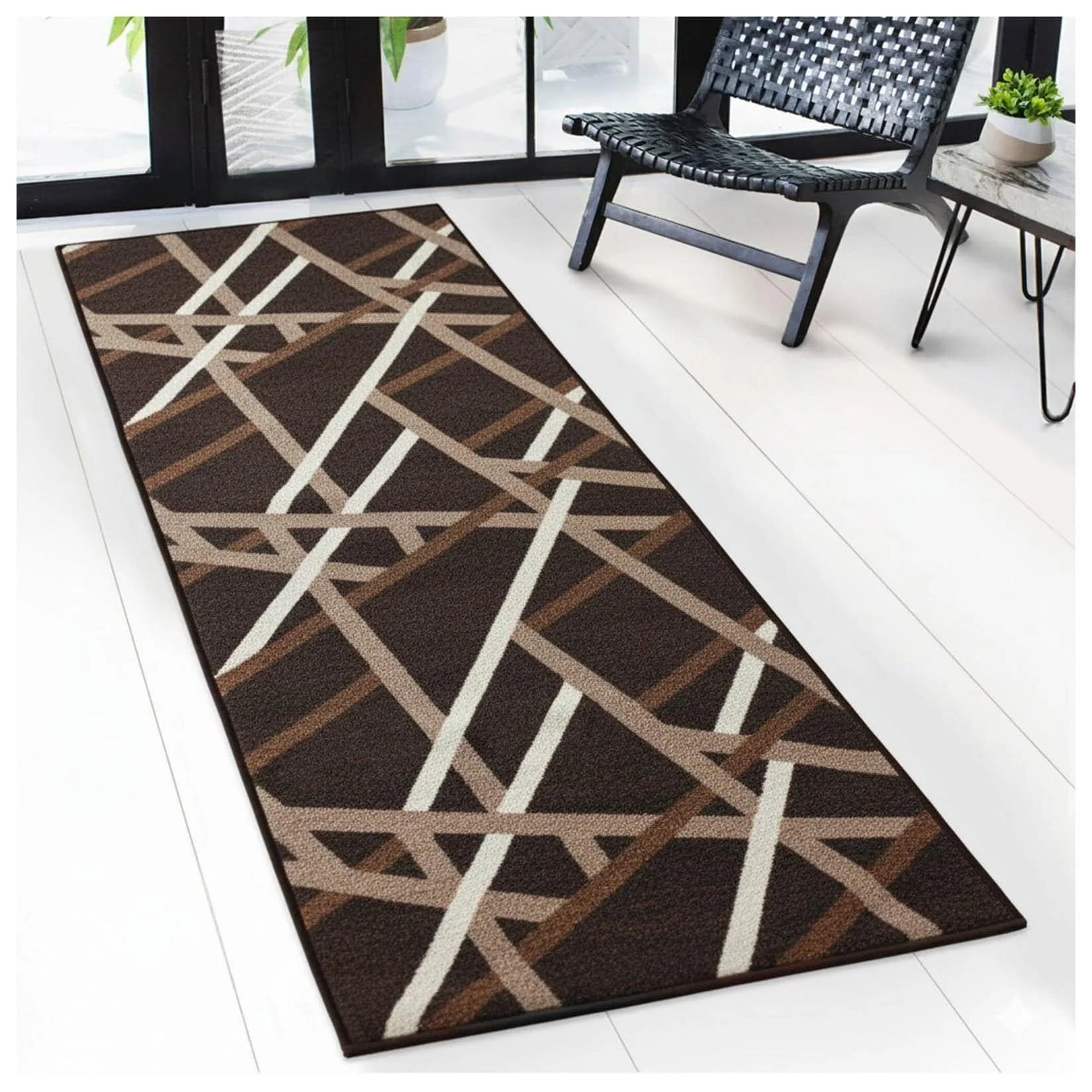 Floordirekt Teppichläufer Braun Streifen