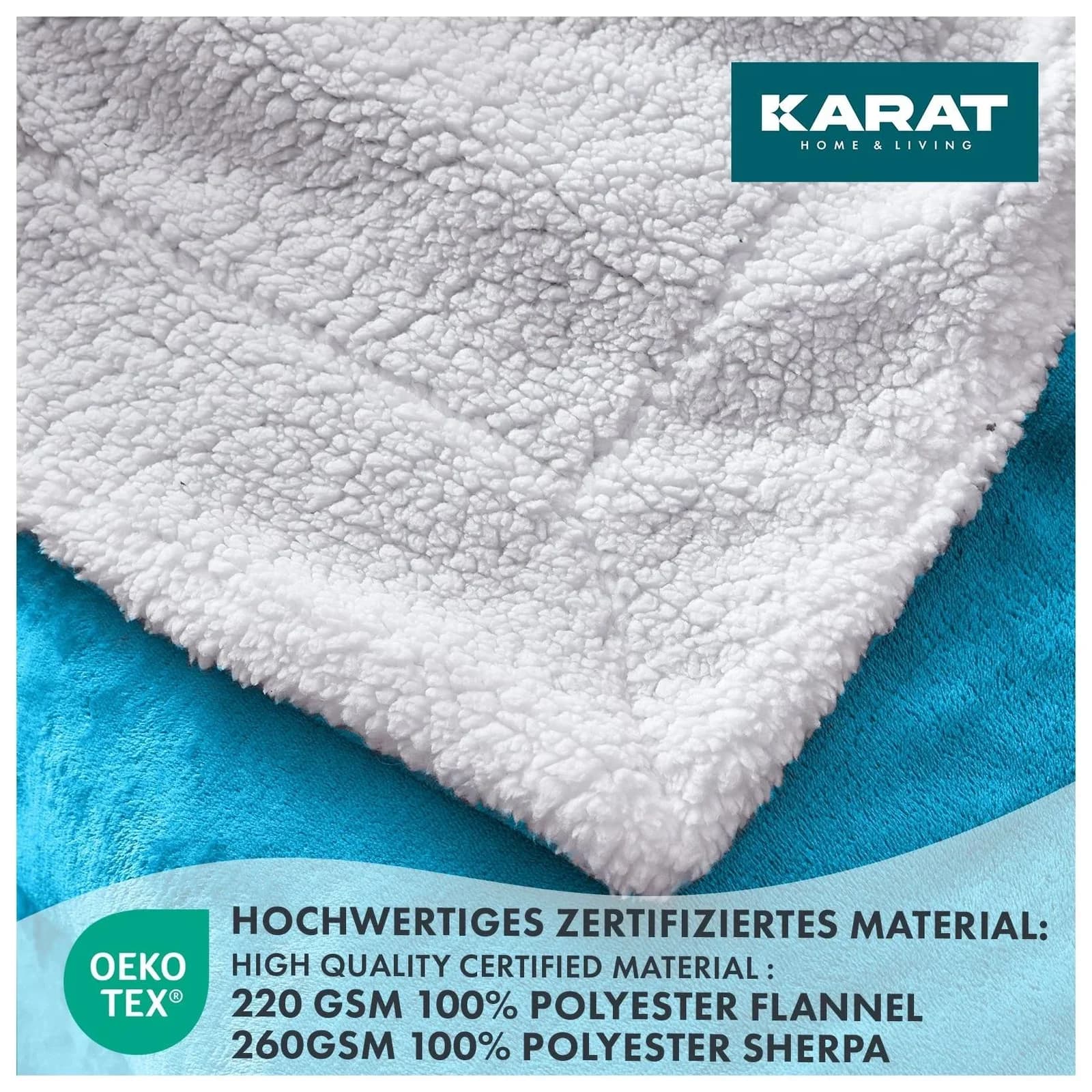 Karat homeliving Kuscheldecke Glory Himmelblau Doppelseitig