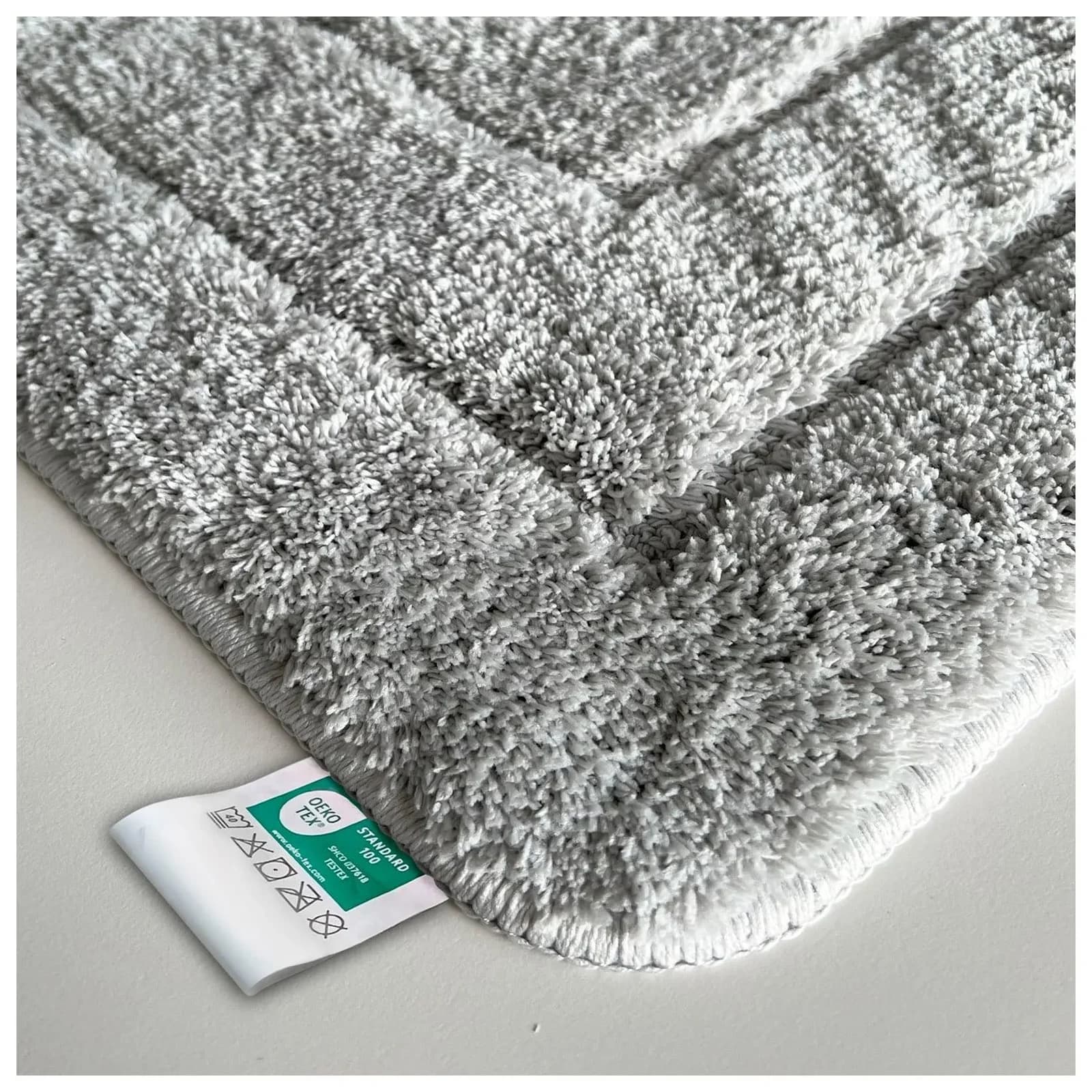 Karat homeliving Badematte Atlantis Rechteckig Rutschhemmende Rückseite Silbergrau