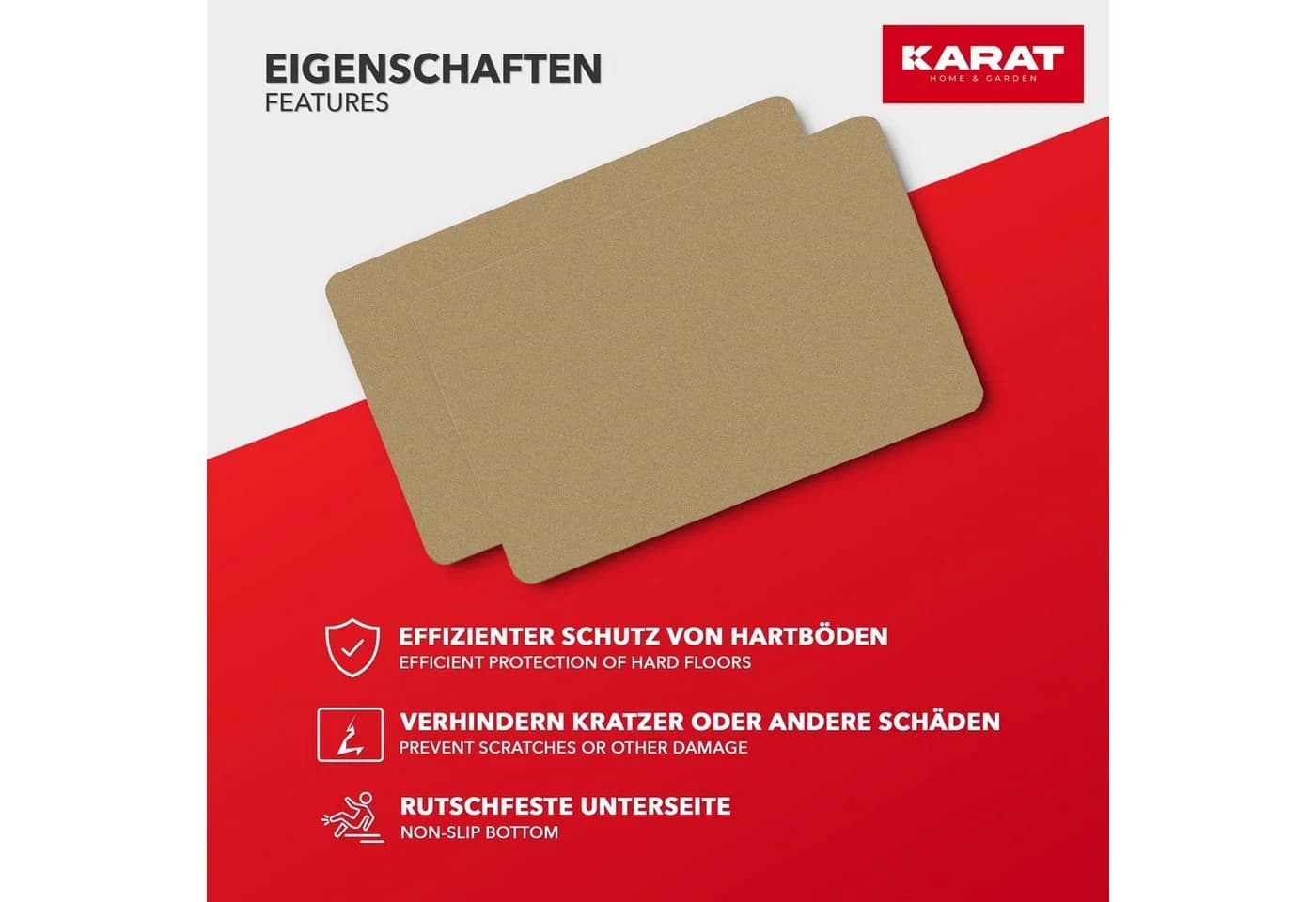 Karat Bodenschutzmatte für Hartböden Perlgold Rutschfest - Bild 4