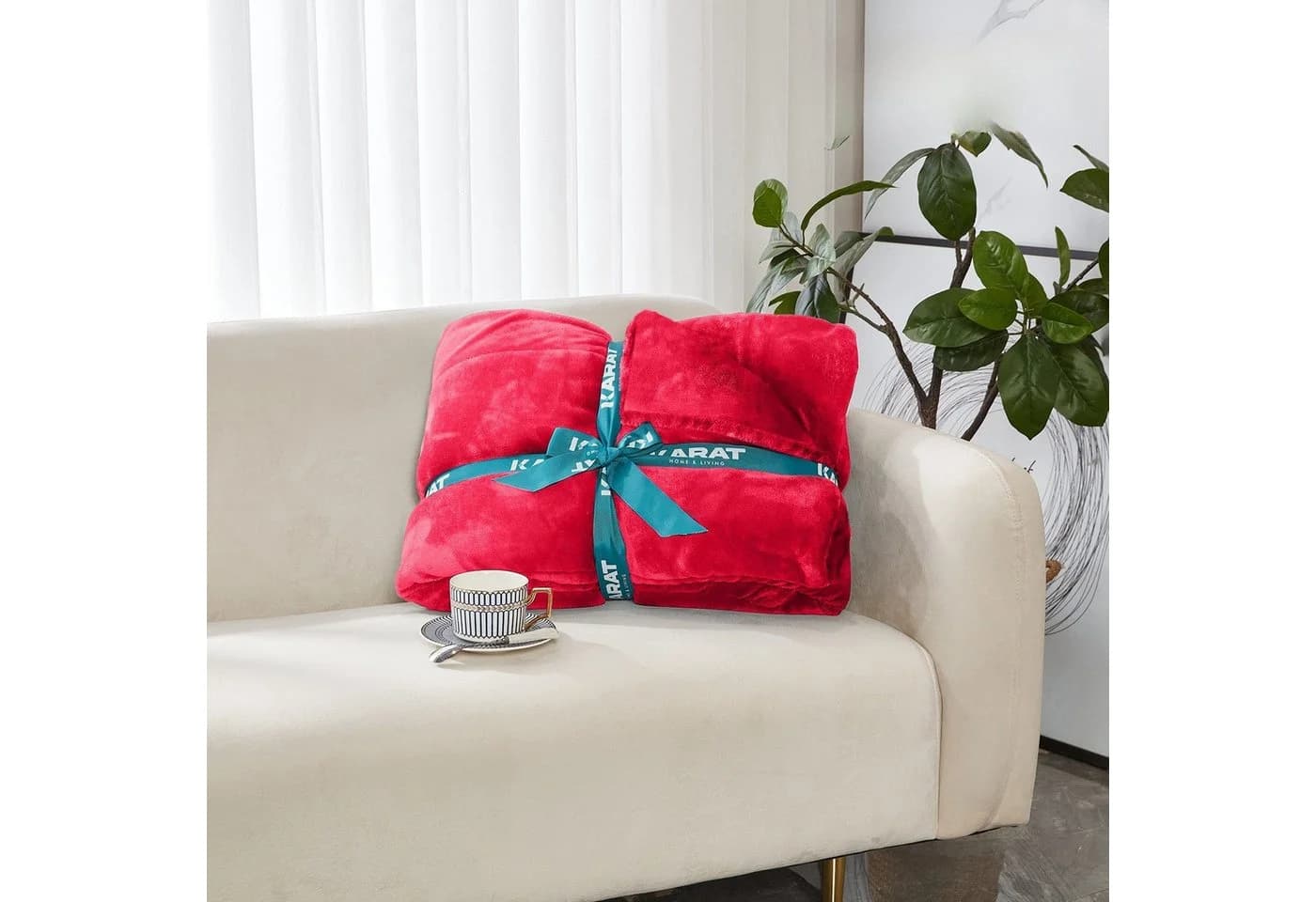 Karat Wohndecke Grace Flanell Rot 150x200 cm